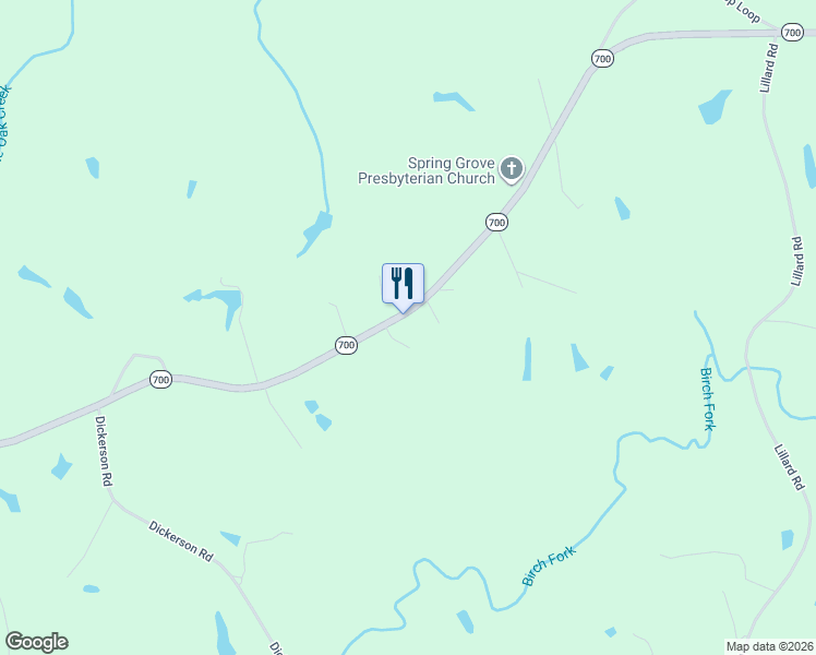 map of restaurants, bars, coffee shops, grocery stores, and more near 7994-8020 State Highway 700 in Rockingham