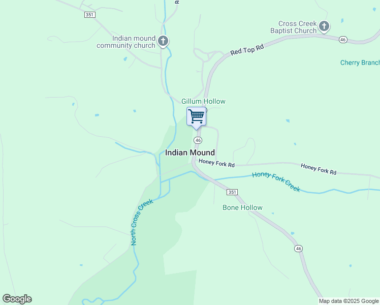 map of restaurants, bars, coffee shops, grocery stores, and more near in Indian Mound