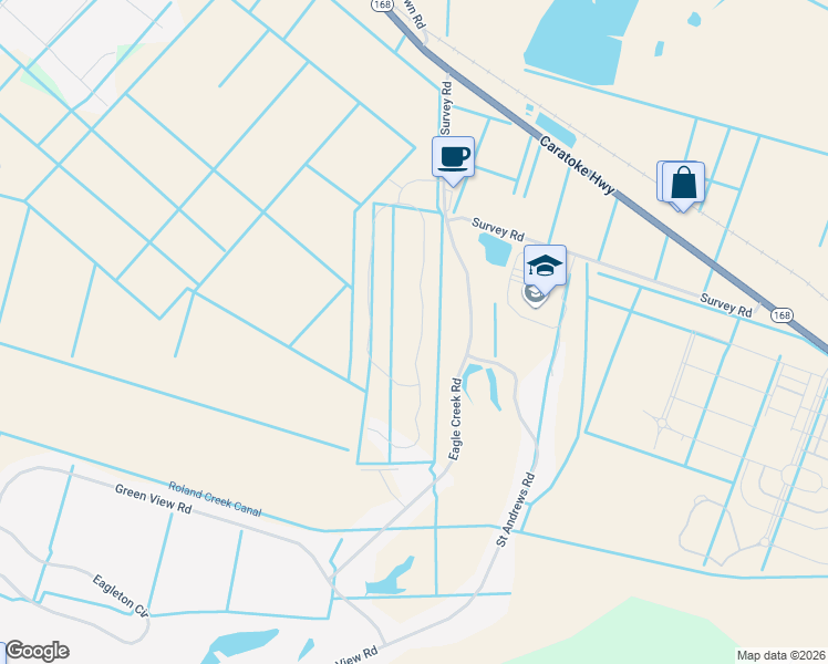 map of restaurants, bars, coffee shops, grocery stores, and more near 120 Survey Road in Moyock