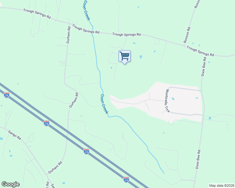 map of restaurants, bars, coffee shops, grocery stores, and more near 4385 Taylor Hall Lane in Adams