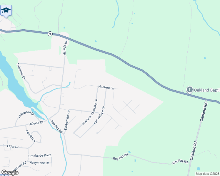 map of restaurants, bars, coffee shops, grocery stores, and more near 1100 Hunters Lane in Springfield