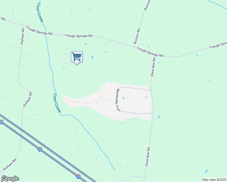 map of restaurants, bars, coffee shops, grocery stores, and more near 4429 Monticello Trce in Adams