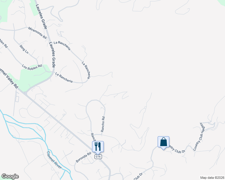 map of restaurants, bars, coffee shops, grocery stores, and more near 5 Marquard Road in Carmel Valley