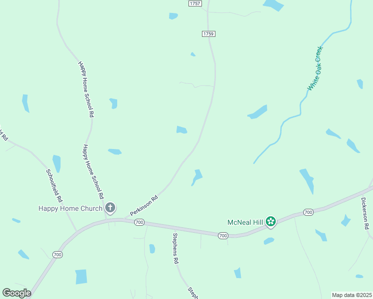 map of restaurants, bars, coffee shops, grocery stores, and more near 348 Perkinson Road in Ruffin