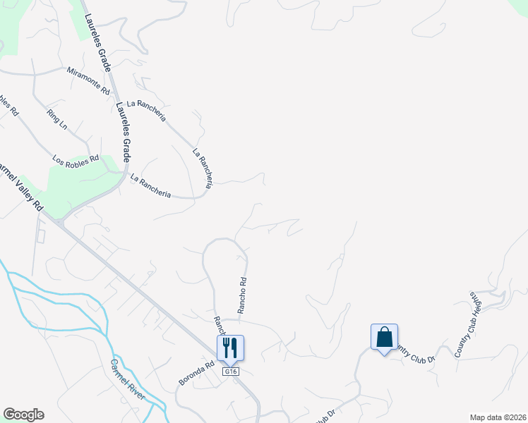 map of restaurants, bars, coffee shops, grocery stores, and more near 20 Marquard Road in Carmel Valley