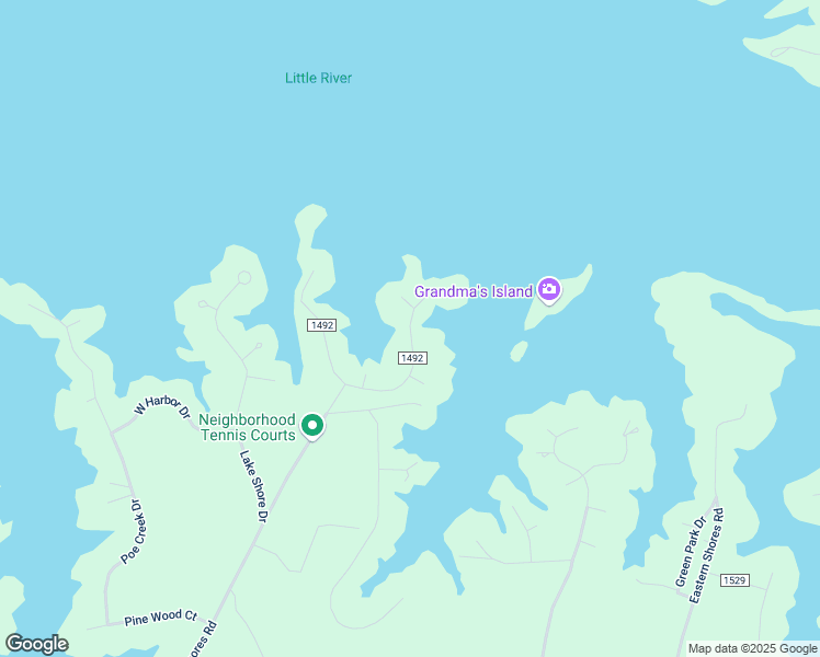 map of restaurants, bars, coffee shops, grocery stores, and more near State Road 1492 in Halifax County