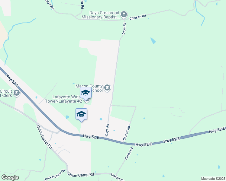 map of restaurants, bars, coffee shops, grocery stores, and more near 2550 Days Rd in Lafayette