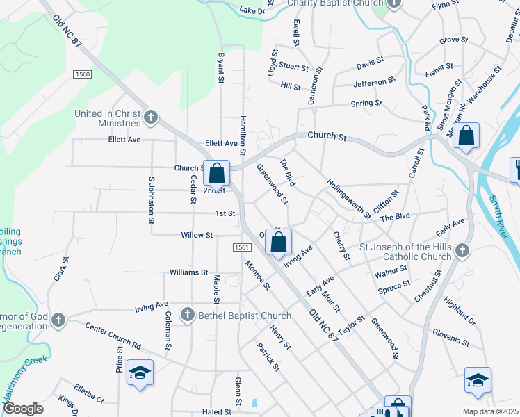 map of restaurants, bars, coffee shops, grocery stores, and more near 106 Moir Street in Eden
