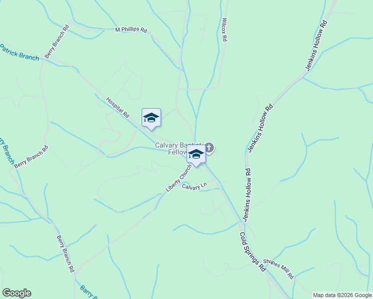 map of restaurants, bars, coffee shops, grocery stores, and more near 153 Hospital Road in Mountain City