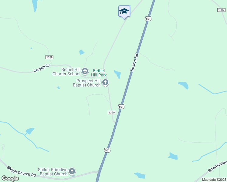 map of restaurants, bars, coffee shops, grocery stores, and more near 246 Bethel Hill School Road in Roxboro