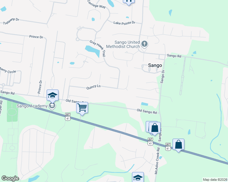 map of restaurants, bars, coffee shops, grocery stores, and more near 3222 Quincy Ln in Clarksville