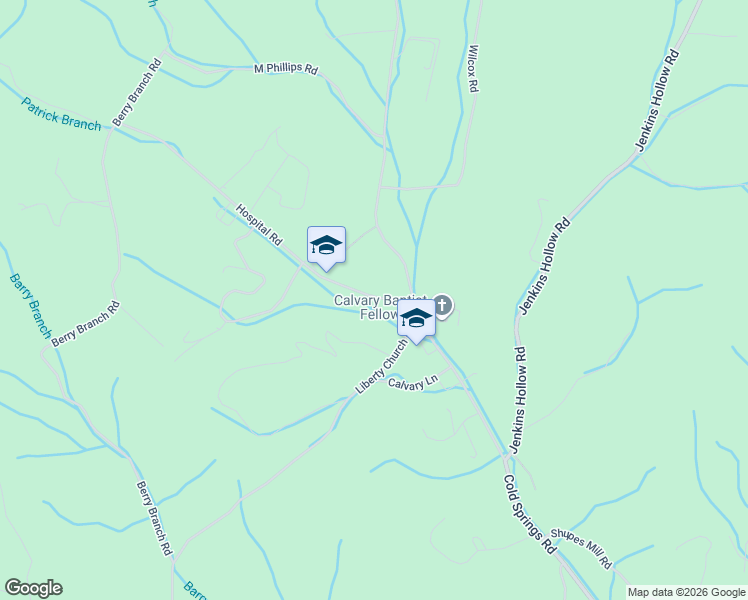 map of restaurants, bars, coffee shops, grocery stores, and more near 153 Hospital Road in Mountain City