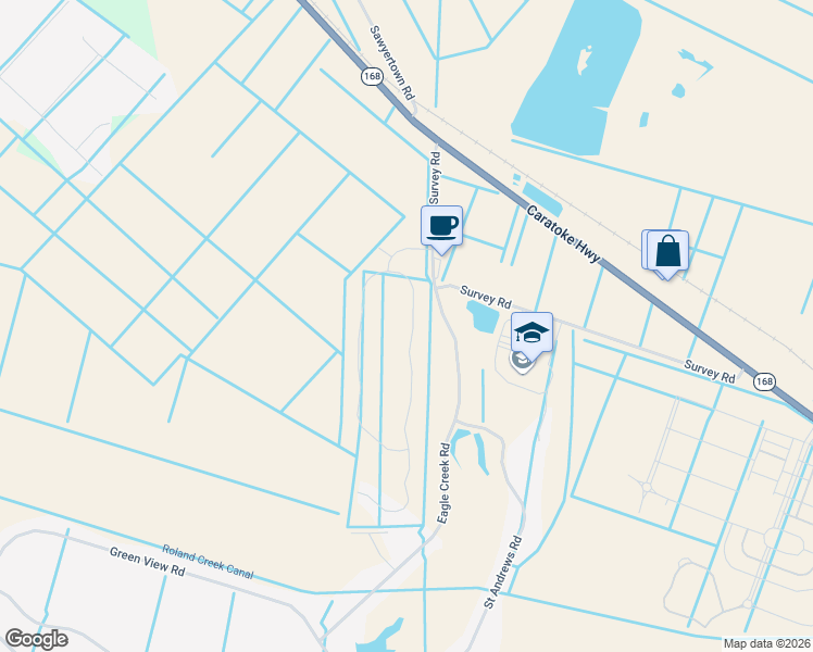 map of restaurants, bars, coffee shops, grocery stores, and more near 118 Green Lake Road in Moyock