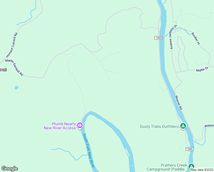 map of restaurants, bars, coffee shops, grocery stores, and more near 826 Plumb Nearly Road in Crumpler