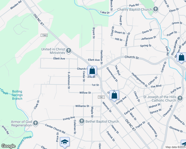 map of restaurants, bars, coffee shops, grocery stores, and more near 111 South Oakland Avenue in Eden