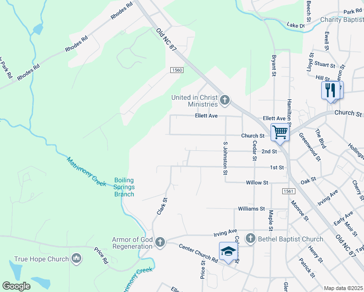 map of restaurants, bars, coffee shops, grocery stores, and more near 1241 2nd Street in Eden