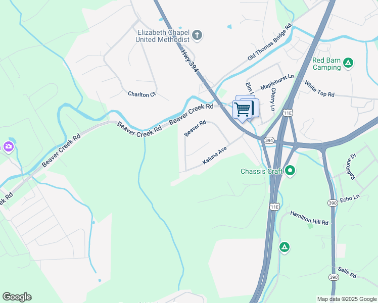 map of restaurants, bars, coffee shops, grocery stores, and more near 327 Beaver Circle in Bluff City
