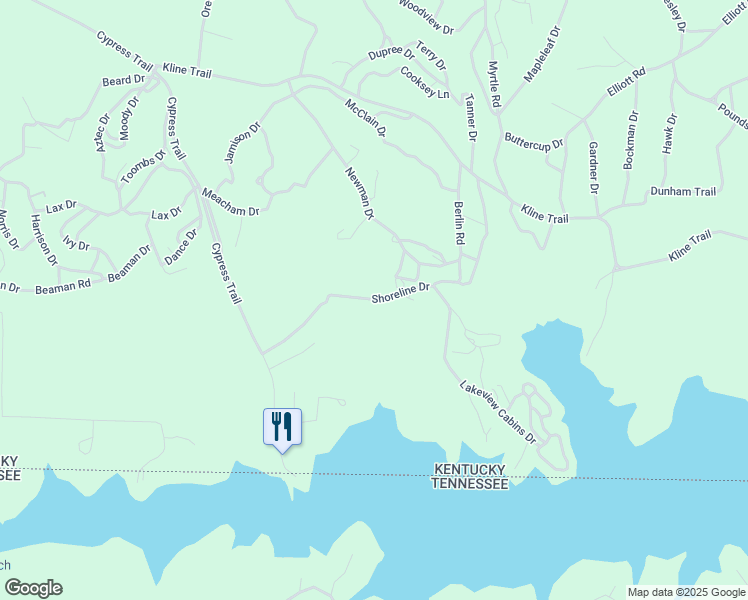 map of restaurants, bars, coffee shops, grocery stores, and more near 483 Shoreline Drive in New Concord