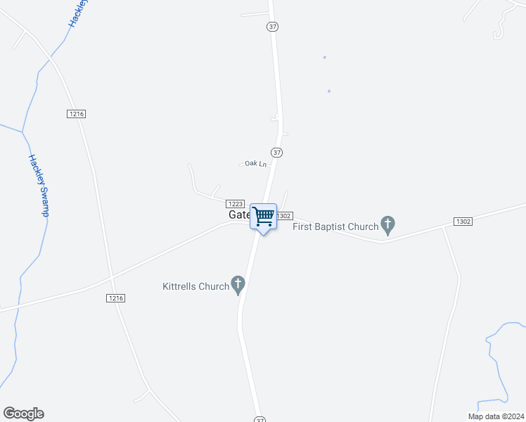 map of restaurants, bars, coffee shops, grocery stores, and more near North Carolina 37 in Gates