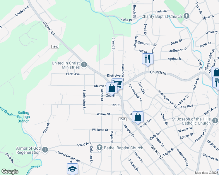 map of restaurants, bars, coffee shops, grocery stores, and more near 87 North Oakland Avenue in Eden