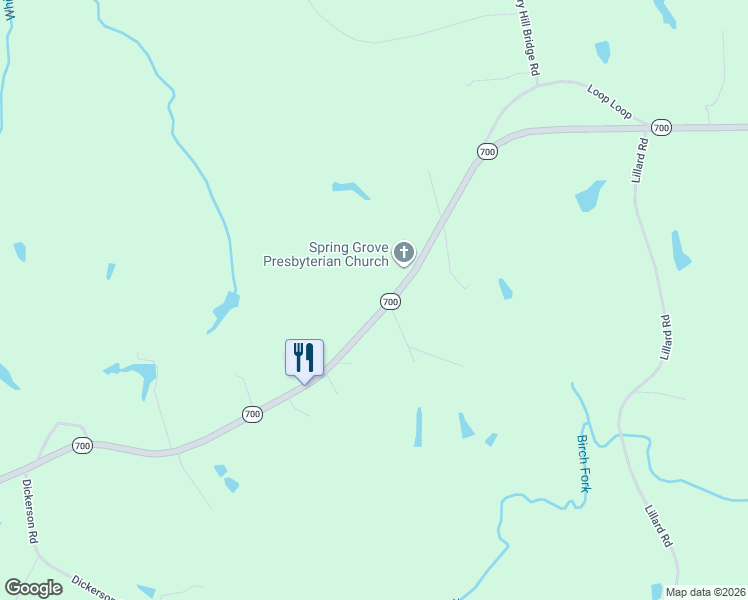 map of restaurants, bars, coffee shops, grocery stores, and more near 8123 North Carolina 700 in Ruffin