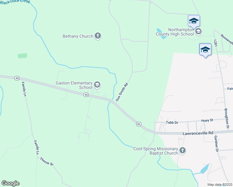 map of restaurants, bars, coffee shops, grocery stores, and more near 4705 North Carolina 46 in Gaston