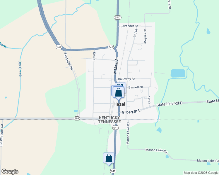 map of restaurants, bars, coffee shops, grocery stores, and more near 301-417 Barnett Street in Hazel