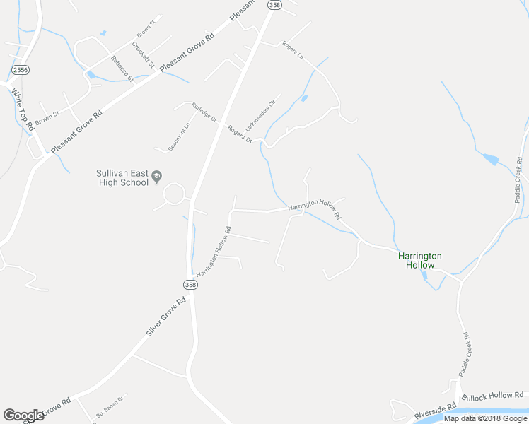 map of restaurants, bars, coffee shops, grocery stores, and more near 260 Harrington Hollow Road in Bluff City