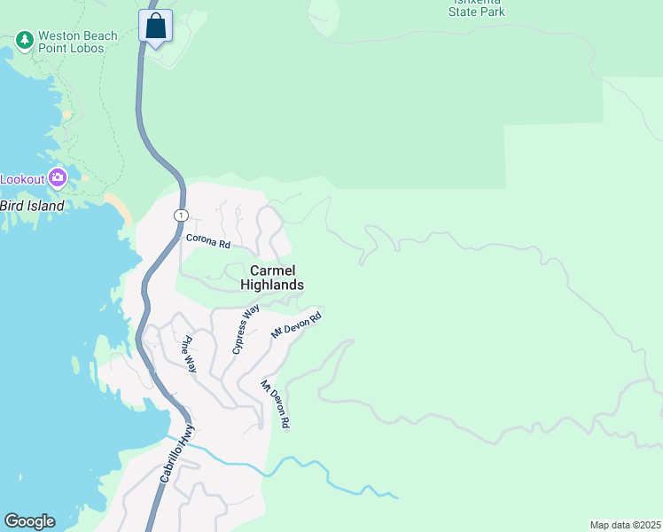 map of restaurants, bars, coffee shops, grocery stores, and more near 62 Corona Road in Carmel-by-the-Sea