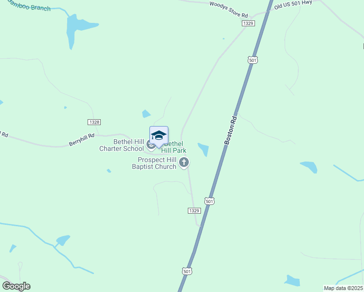 map of restaurants, bars, coffee shops, grocery stores, and more near 401 Bethel Hill School Road in Roxboro