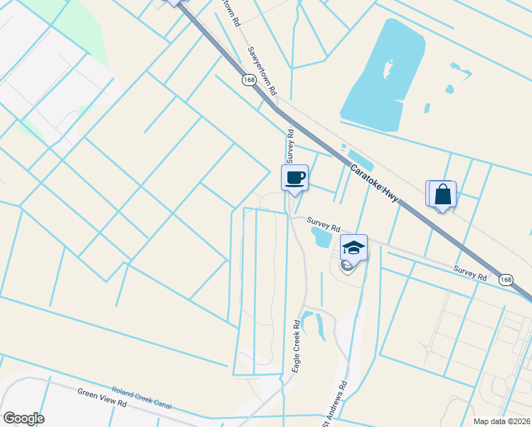 map of restaurants, bars, coffee shops, grocery stores, and more near 110 Green Lake Road in Moyock