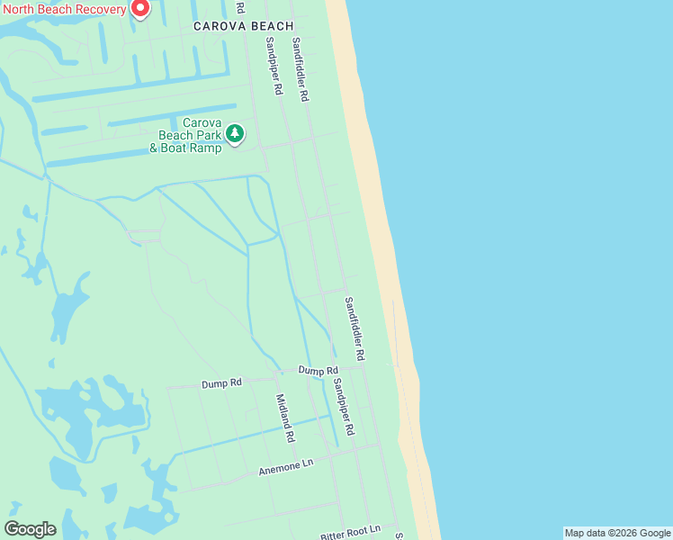 map of restaurants, bars, coffee shops, grocery stores, and more near Crane Road in Corolla