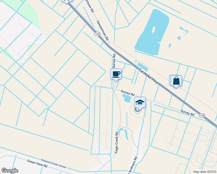 map of restaurants, bars, coffee shops, grocery stores, and more near 101 Green Lake Road in Moyock