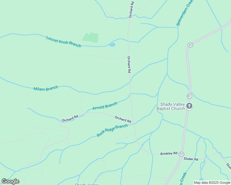 map of restaurants, bars, coffee shops, grocery stores, and more near 1538 Orchard Road in Shady Valley