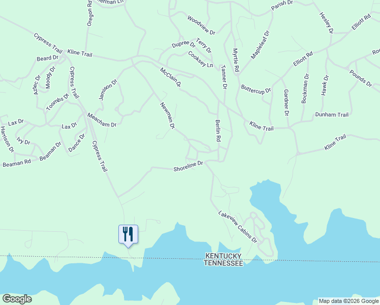 map of restaurants, bars, coffee shops, grocery stores, and more near Newman Drive in New Concord