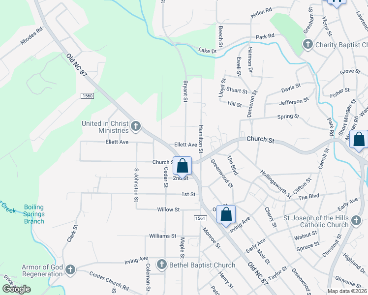 map of restaurants, bars, coffee shops, grocery stores, and more near 1000 Ellett Avenue in Eden