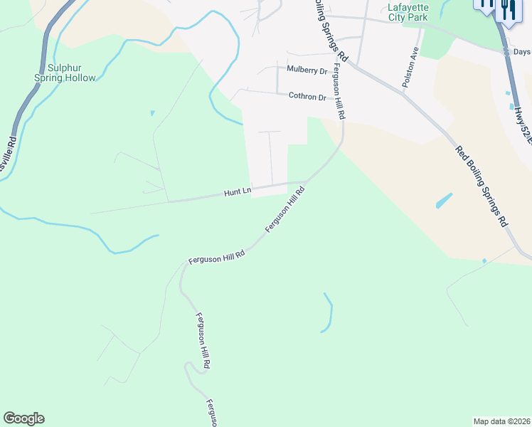 map of restaurants, bars, coffee shops, grocery stores, and more near 676 Ferguson Hill Road in Lafayette