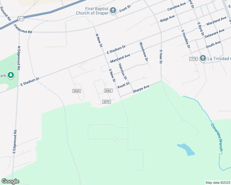 map of restaurants, bars, coffee shops, grocery stores, and more near 305 South New Street in Eden