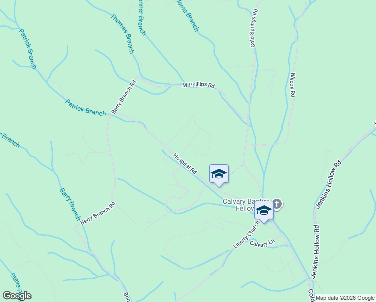 map of restaurants, bars, coffee shops, grocery stores, and more near 548 Hospital Road in Mountain City