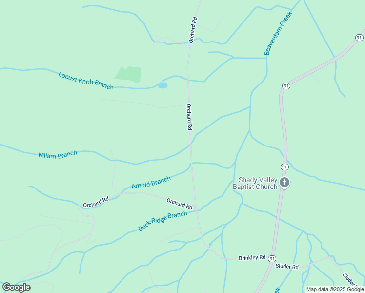 map of restaurants, bars, coffee shops, grocery stores, and more near 1538 Orchard Road in Shady Valley