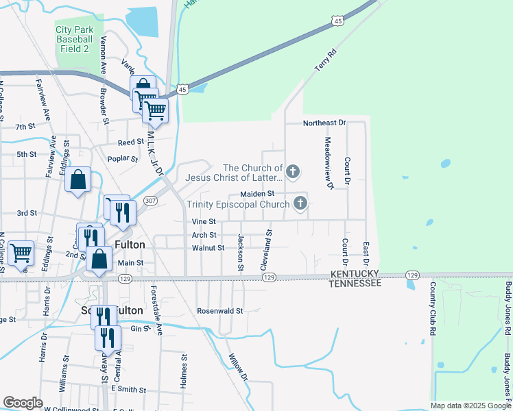 map of restaurants, bars, coffee shops, grocery stores, and more near 900-998 Vine Street in Fulton