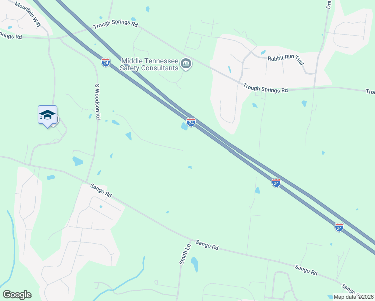 map of restaurants, bars, coffee shops, grocery stores, and more near Solitude Drive in Clarksville