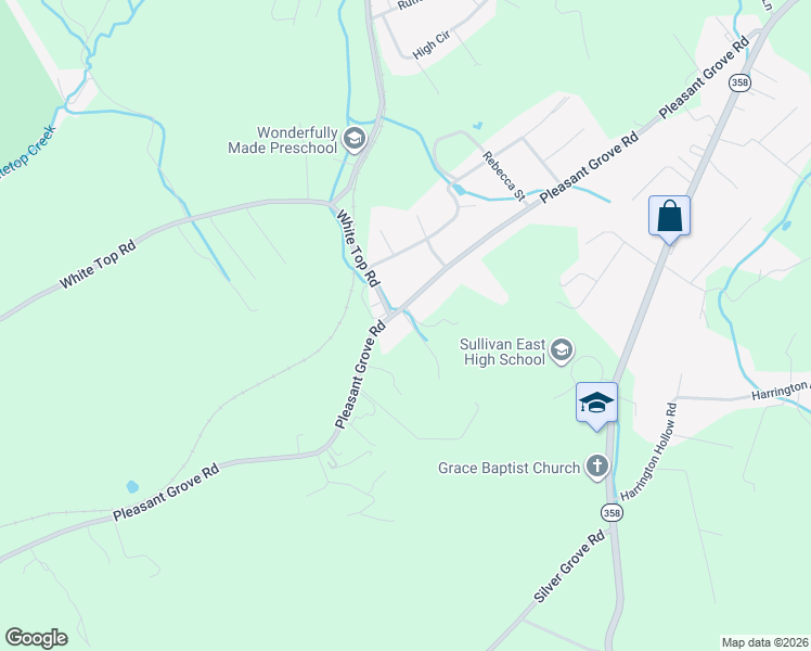 map of restaurants, bars, coffee shops, grocery stores, and more near 525 Pleasant Grove Rd in Bluff City