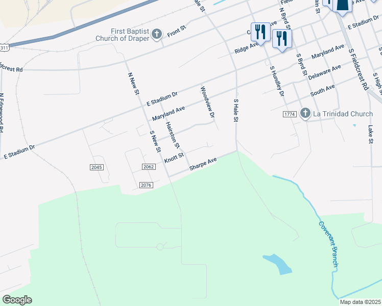 map of restaurants, bars, coffee shops, grocery stores, and more near 1004 Knott Street in Eden