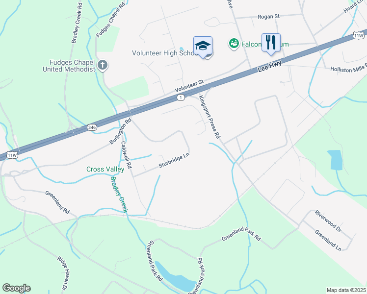 map of restaurants, bars, coffee shops, grocery stores, and more near 134 Sturbridge Lane in Church Hill