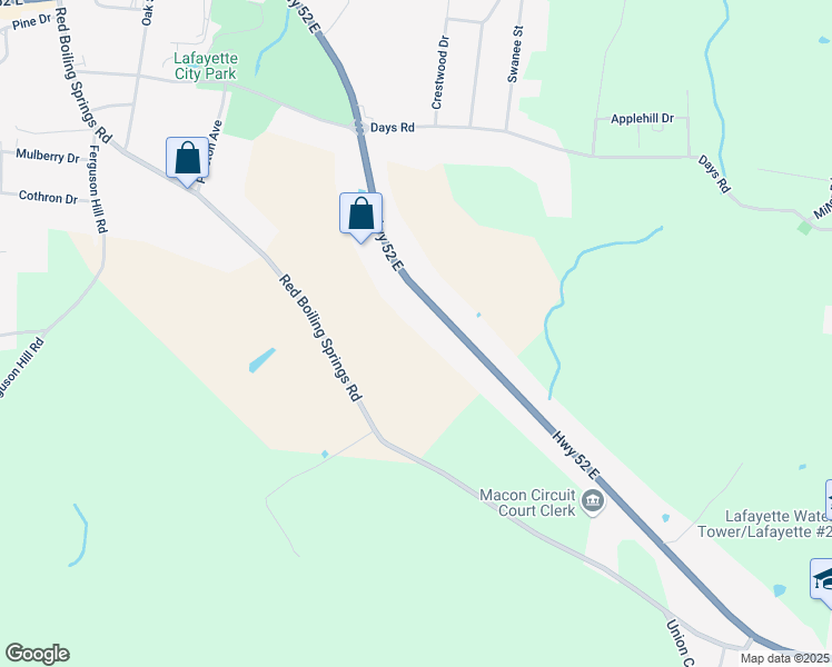 map of restaurants, bars, coffee shops, grocery stores, and more near 840 Highway 52 Bypass East in Lafayette