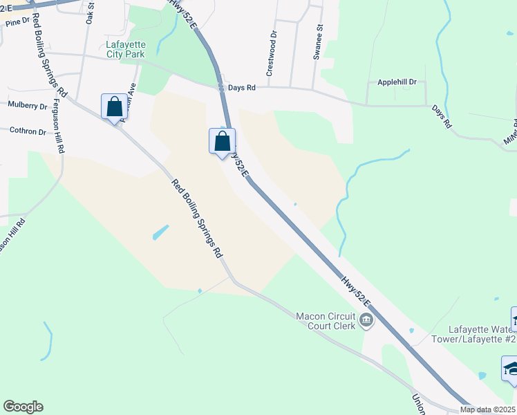 map of restaurants, bars, coffee shops, grocery stores, and more near 840 Highway 52 East in Lafayette