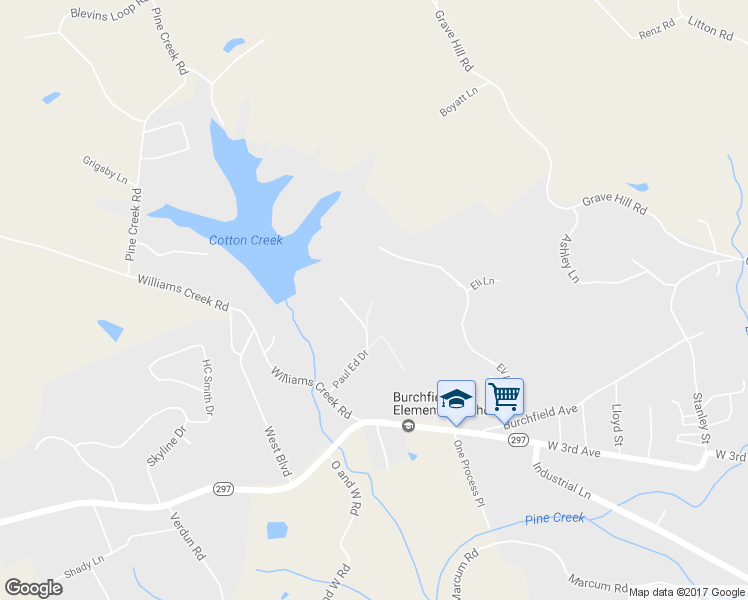 map of restaurants, bars, coffee shops, grocery stores, and more near 300 Paul Ed Drive in Oneida