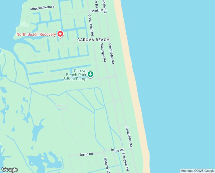 map of restaurants, bars, coffee shops, grocery stores, and more near 2088 Sandpiper Road in Corolla