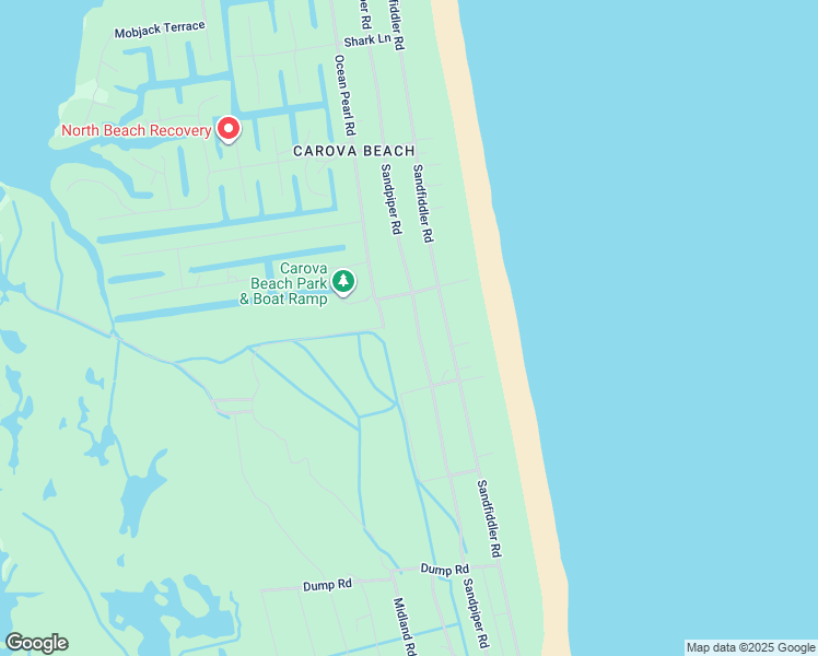 map of restaurants, bars, coffee shops, grocery stores, and more near 2088 Sandpiper Road in Corolla